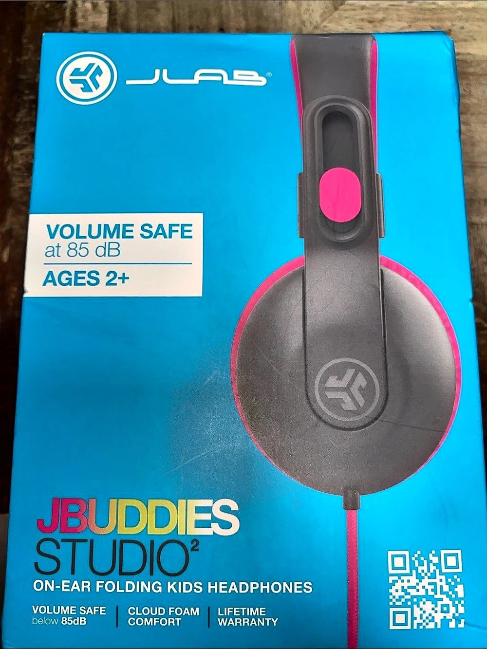 JLab JBuddies Studio 2 Kids On-Ear Headphones Pink & Black NWT